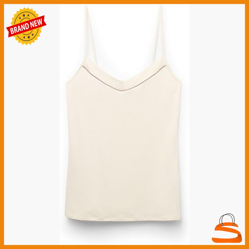 Micromodal Camisole With Satin Trim V-Neck Slim Straps